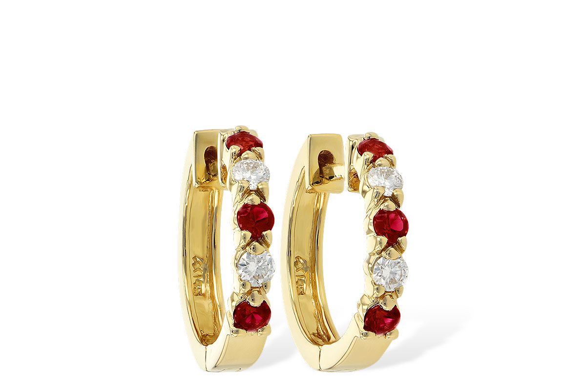 A001-58114: EARRINGS .33 RUBY .52 TGW