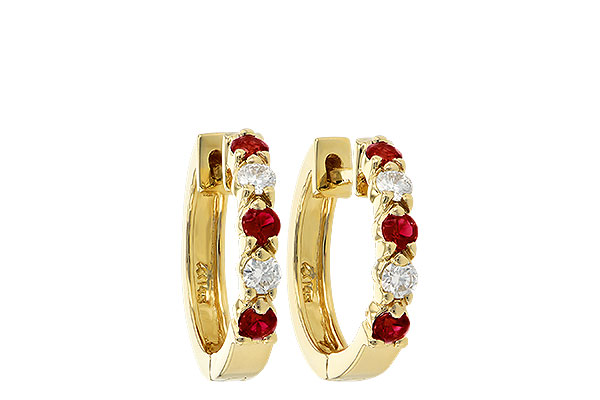 A001-58114: EARRINGS .33 RUBY .52 TGW