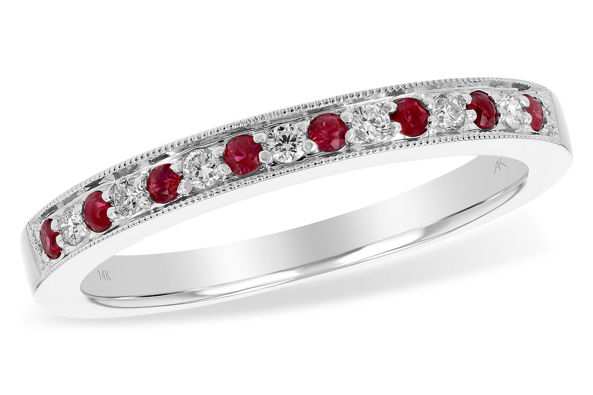 A184-33569: LDS WED RG .12 RUBY .21 TGW