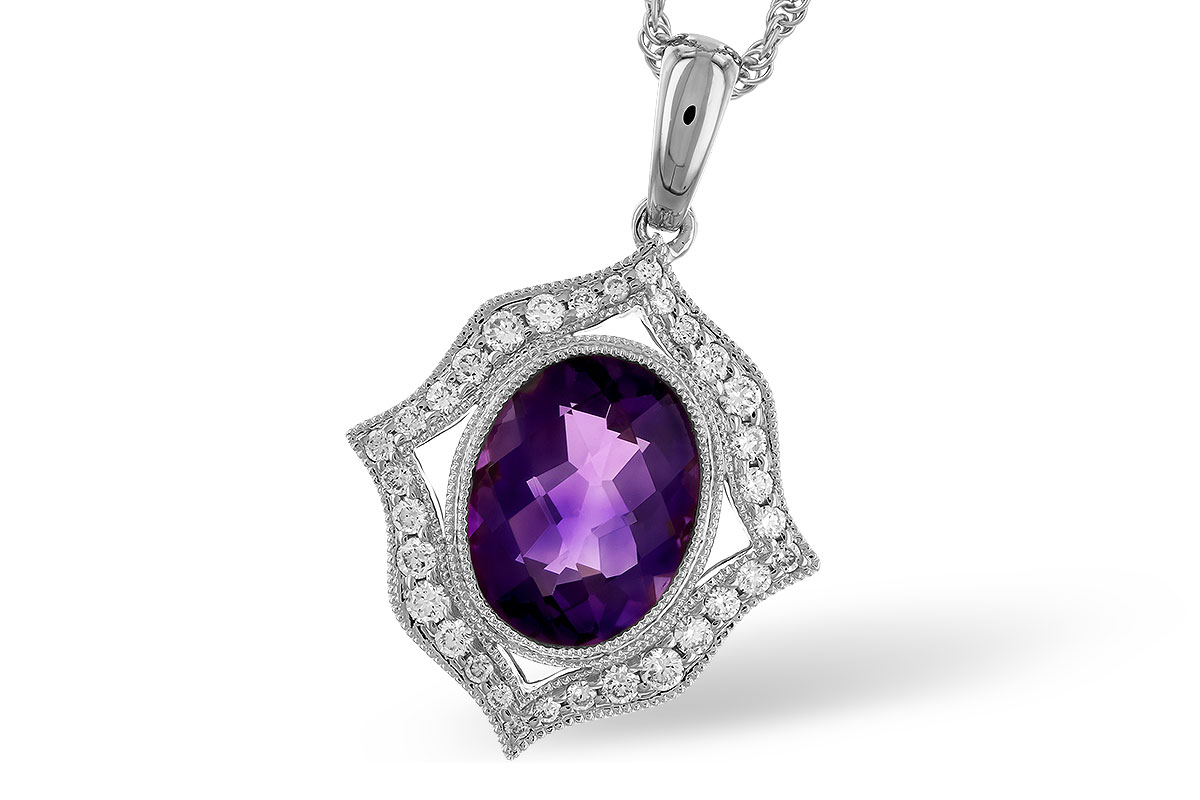A274-34523: NECKLACE 1.52 AMETHYST 1.70 TGW (9x7 MM AMY)
