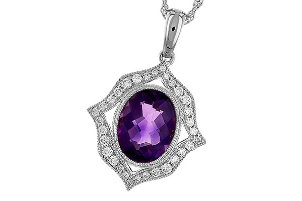 A274-34523: NECKLACE 1.52 AMETHYST 1.70 TGW (9x7 MM AMY)