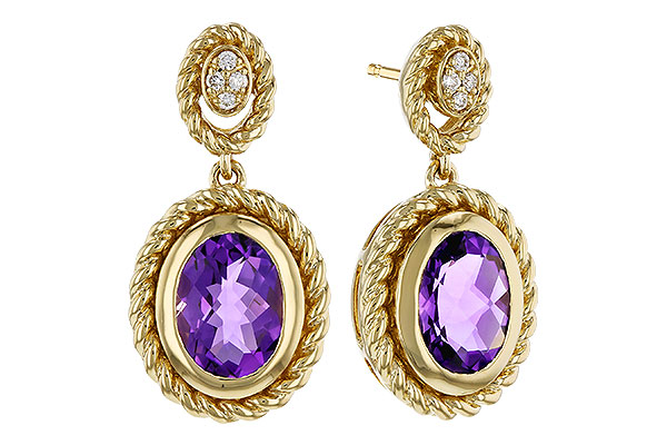 A275-27214: EARRINGS 1.98 AMETHYST 2.02 TGW (8x6MM AMY)
