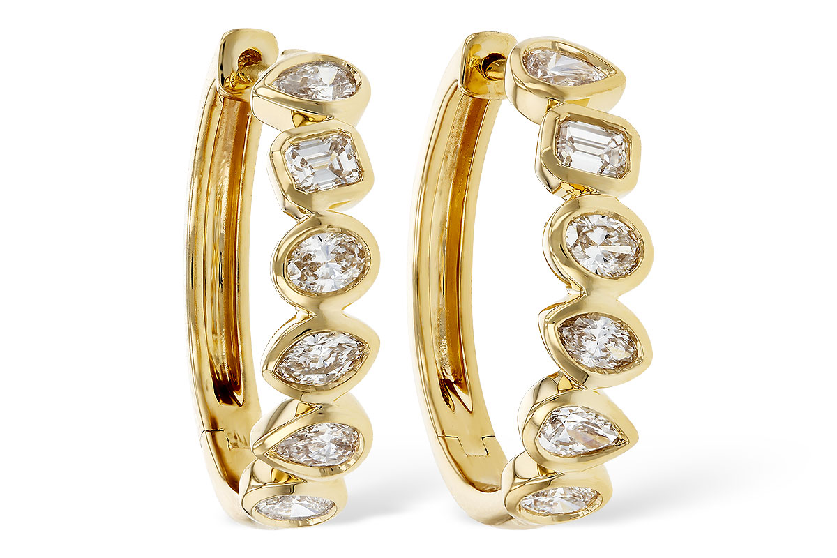 A276-09914: EARRINGS 1.10 TW FANCY CUT DIAS