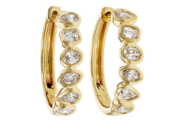 A276-09914: EARRINGS 1.10 TW FANCY CUT DIAS