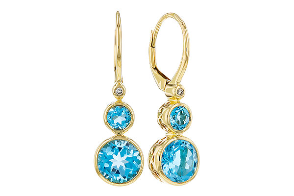 A276-09941: EARR 3.25 TW BLUE TOPAZ 3.27 TGW (4MM/7MM BT)