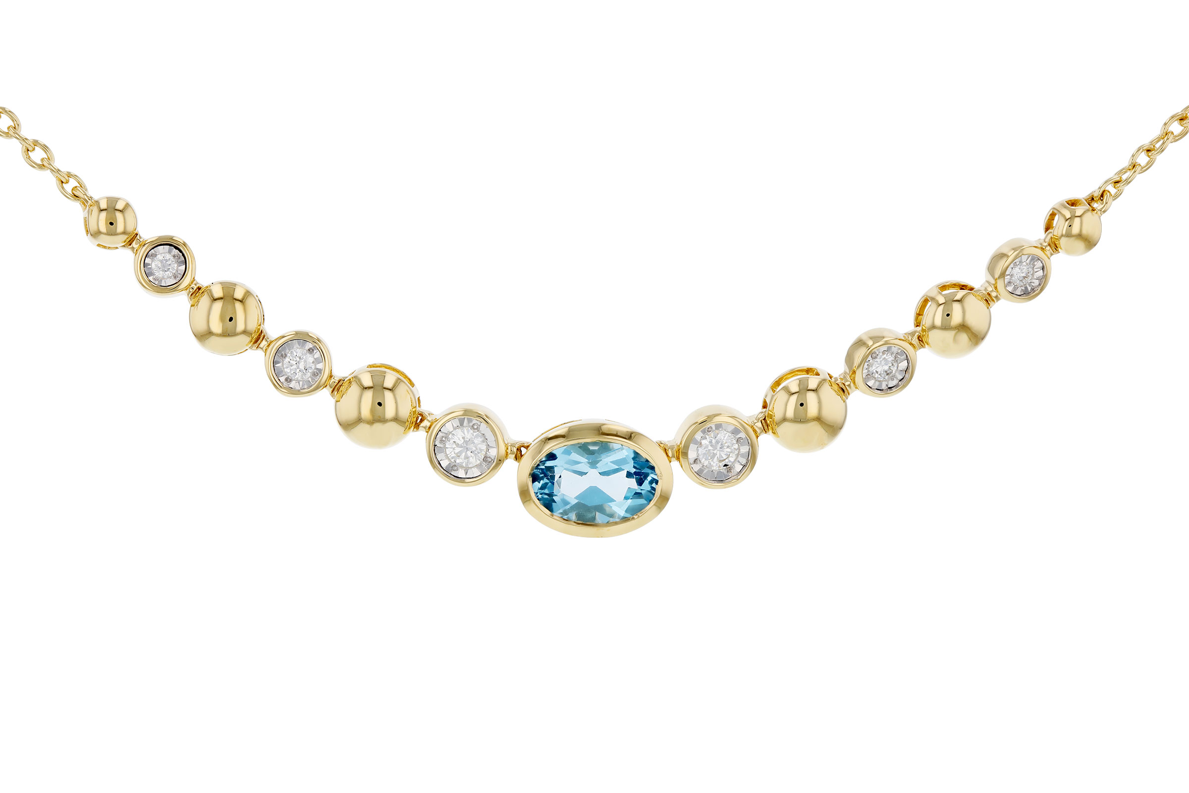 A276-10878: NECKLACE .83 SWISS BLUE TOPAZ .95 TGW (17")