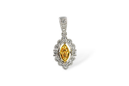 B187-07187: PENDANT .07 YELLOW SAPP .22 TGW