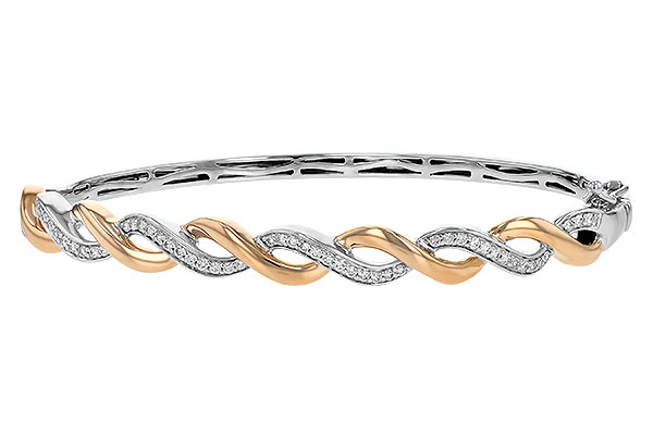 B189-79005: BANGLE BRACELET .42 TW (ROSE & WG)