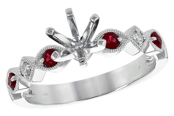 B190-64496: LDS SEMI DIA RG .20 RUBY .24 TGW