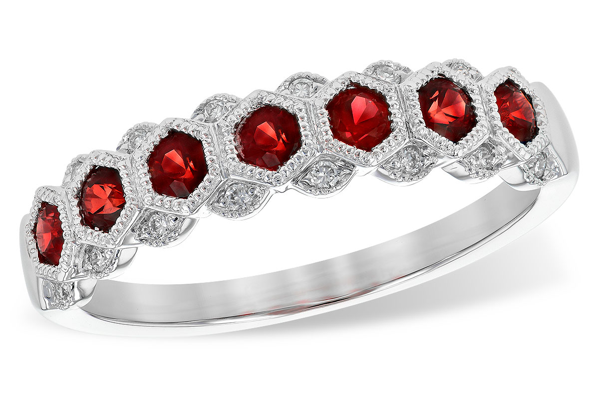 B190-72687: LDS WED RG .52 RUBY .59 TGW