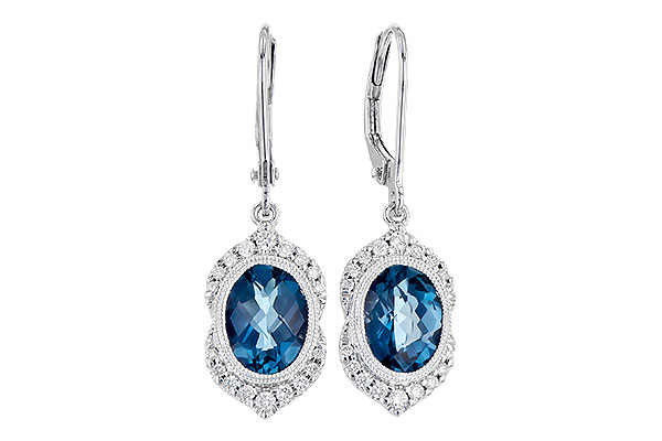 B273-45432: EARR 2.45 LONDON BLUE TOPAZ 2.64 TGW