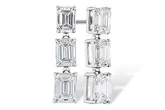 B274-29078: EARRINGS 1.12 TW EMERALD CUTS