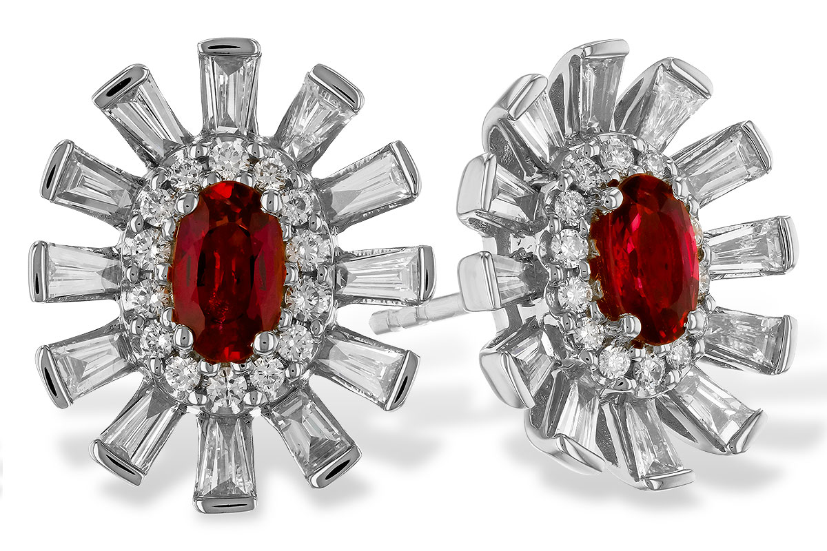 B274-35387: EARR .58 TW RUBY 1.30 TGW (5x3MM RUBY)