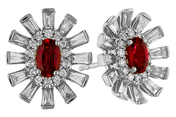B274-35387: EARR .58 TW RUBY 1.30 TGW (5x3MM RUBY)