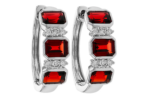 B275-20878: EARRING 1.50 TW GARNET 1.61 TGW