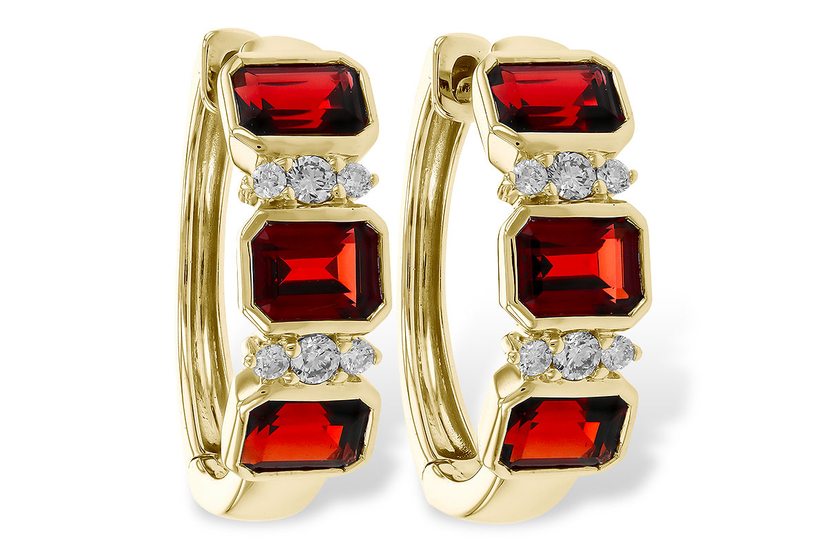 B275-20878: EARRING 1.50 TW GARNET 1.61 TGW