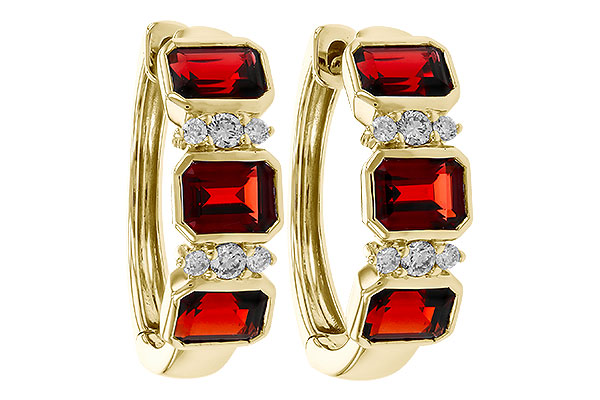 B275-20878: EARRING 1.50 TW GARNET 1.61 TGW