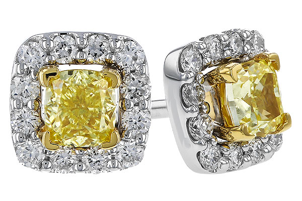 B275-22678: EARR .38 FANCY YELLOW DIAMONDS .54 TW