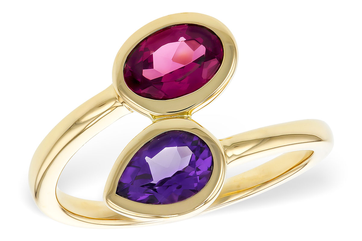 B275-27196: LDS RG 1.48 TW SEMI-PRECIOUS (AMY,RHODOLITE)
