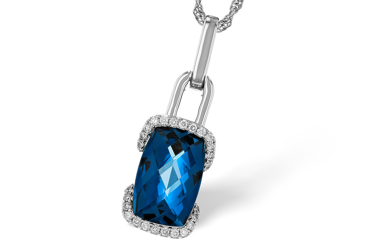 B275-27214: NECK 3.75 LONDON BLUE TOPAZ 3.90 TGW (12x8MM LBT)