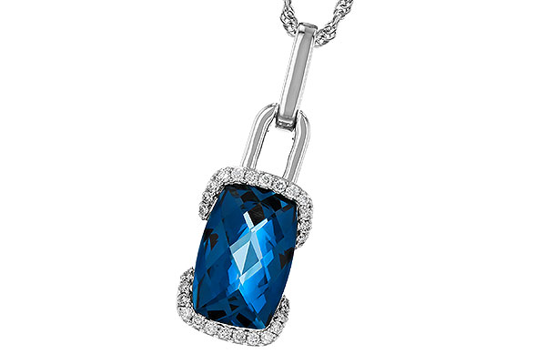 B275-27214: NECK 3.75 LONDON BLUE TOPAZ 3.90 TGW (12x8MM LBT)