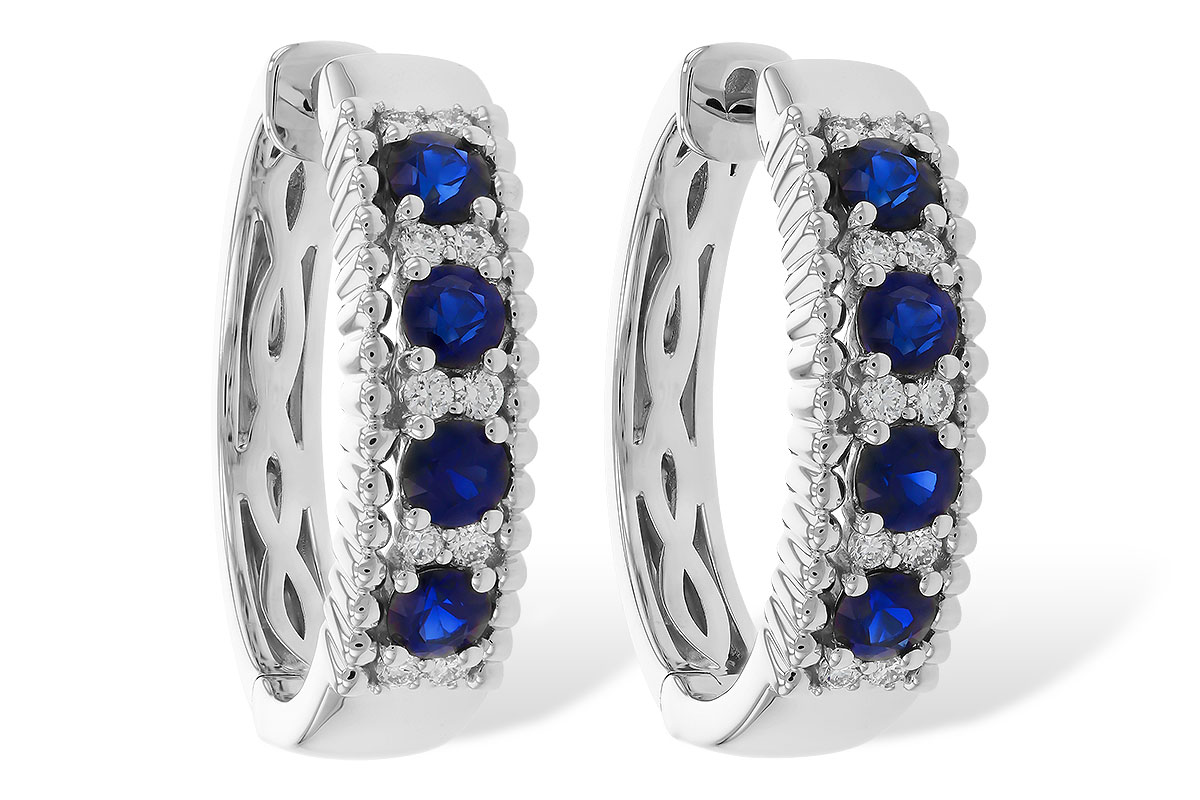 B275-27250: EARRINGS .56 TW SAPP .68 TGW