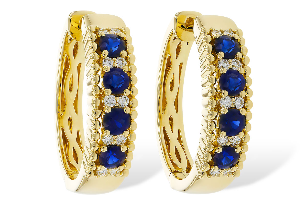 B275-27250: EARRINGS .56 TW SAPP .68 TGW