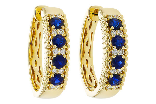 B275-27250: EARRINGS .56 TW SAPP .68 TGW