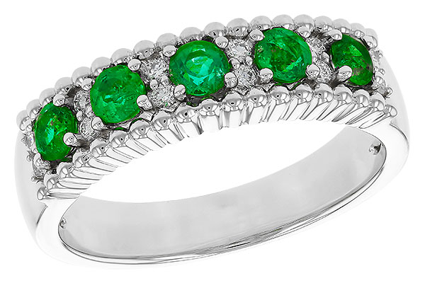 B275-27259: LDS WED RG .48 TW EMERALD .60 TGW