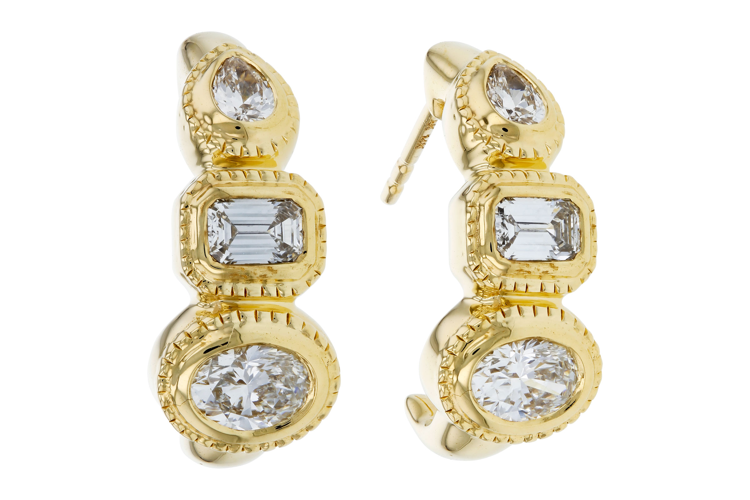 B276-11814: EARRINGS .68 TW FANCY CUT DIAMONDS