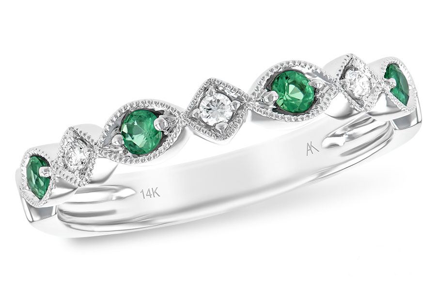 C185-26359: LDS WED RG .15 EMERALD .21 TGW