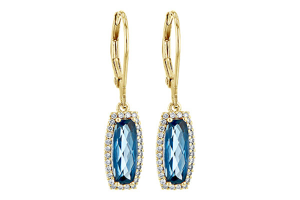 C190-69941: EARR 2.10 LONDON BLUE TOPAZ 2.28 TGW