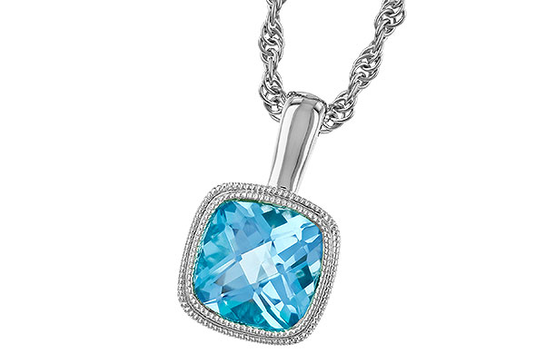 C274-33632: NECKLACE 1.10 CT BLUE TOPAZ
