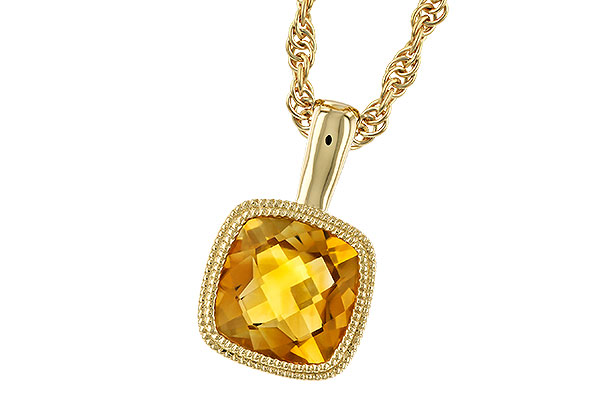 C274-34459: NECKLACE .75 CT CITRINE
