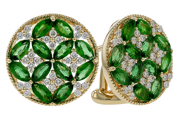 C275-21741: EARRINGS 1.66 TW EMERALD 1.96 TGW