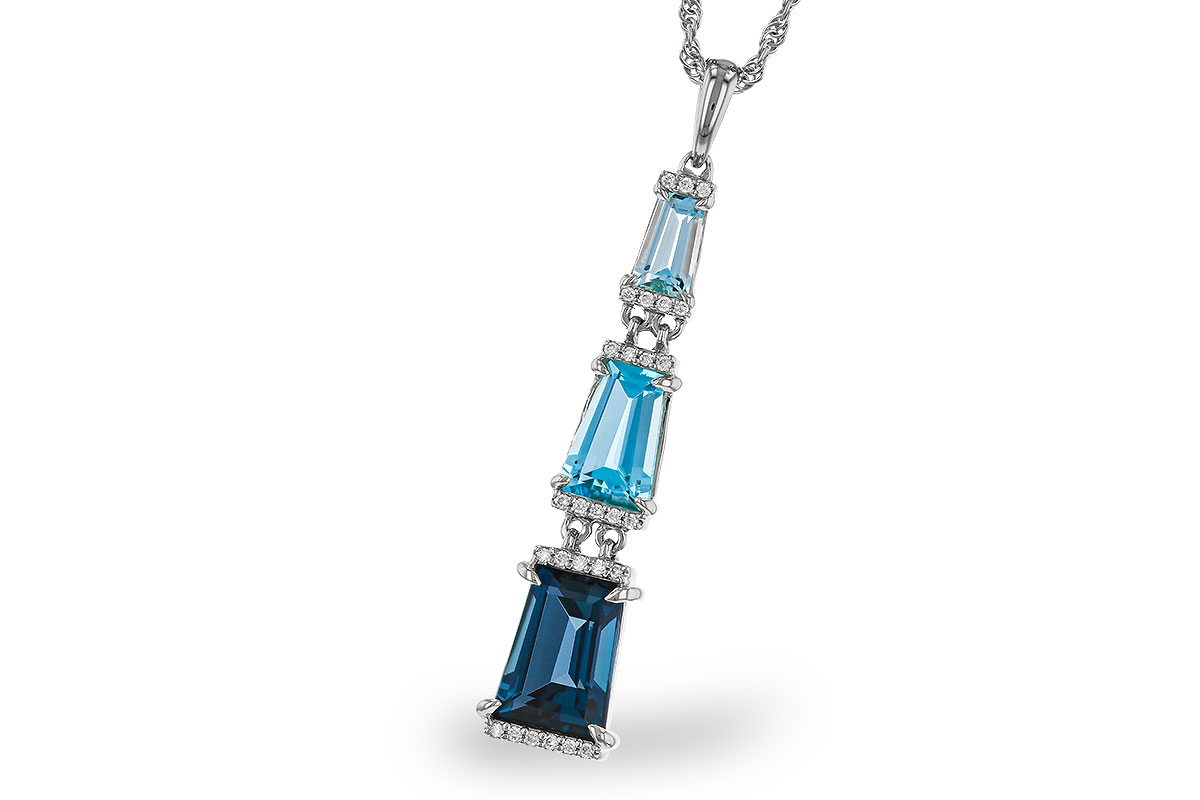 C275-22668: NECKLACE 2.60 TW BLUE TOPAZ 2.65 TGW