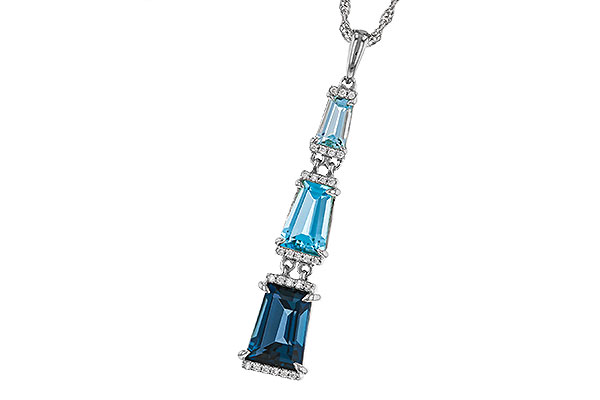 C275-22668: NECKLACE 2.60 TW BLUE TOPAZ 2.65 TGW