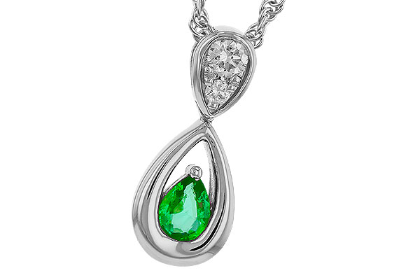 C275-22687: NECKLACE .10 EMERALD .16 TGW (4x3 EMER)