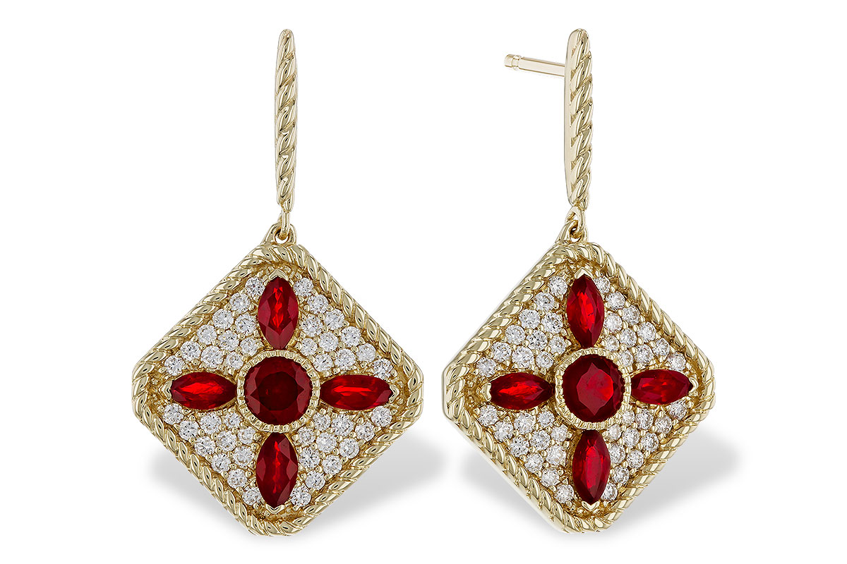 C275-23568: EARRINGS .99 TW RUBY 1.42 TGW