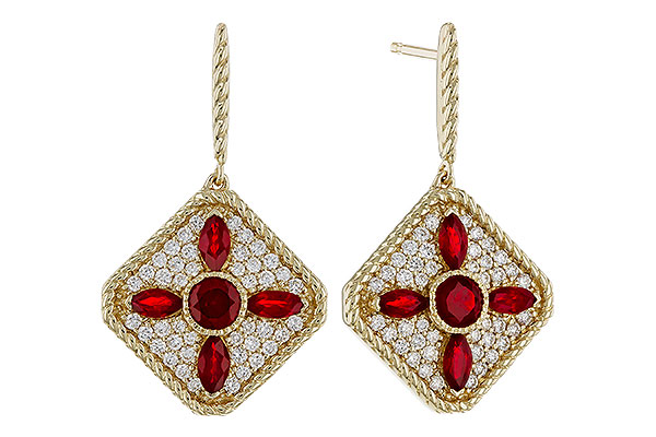 C275-23568: EARRINGS .99 TW RUBY 1.42 TGW