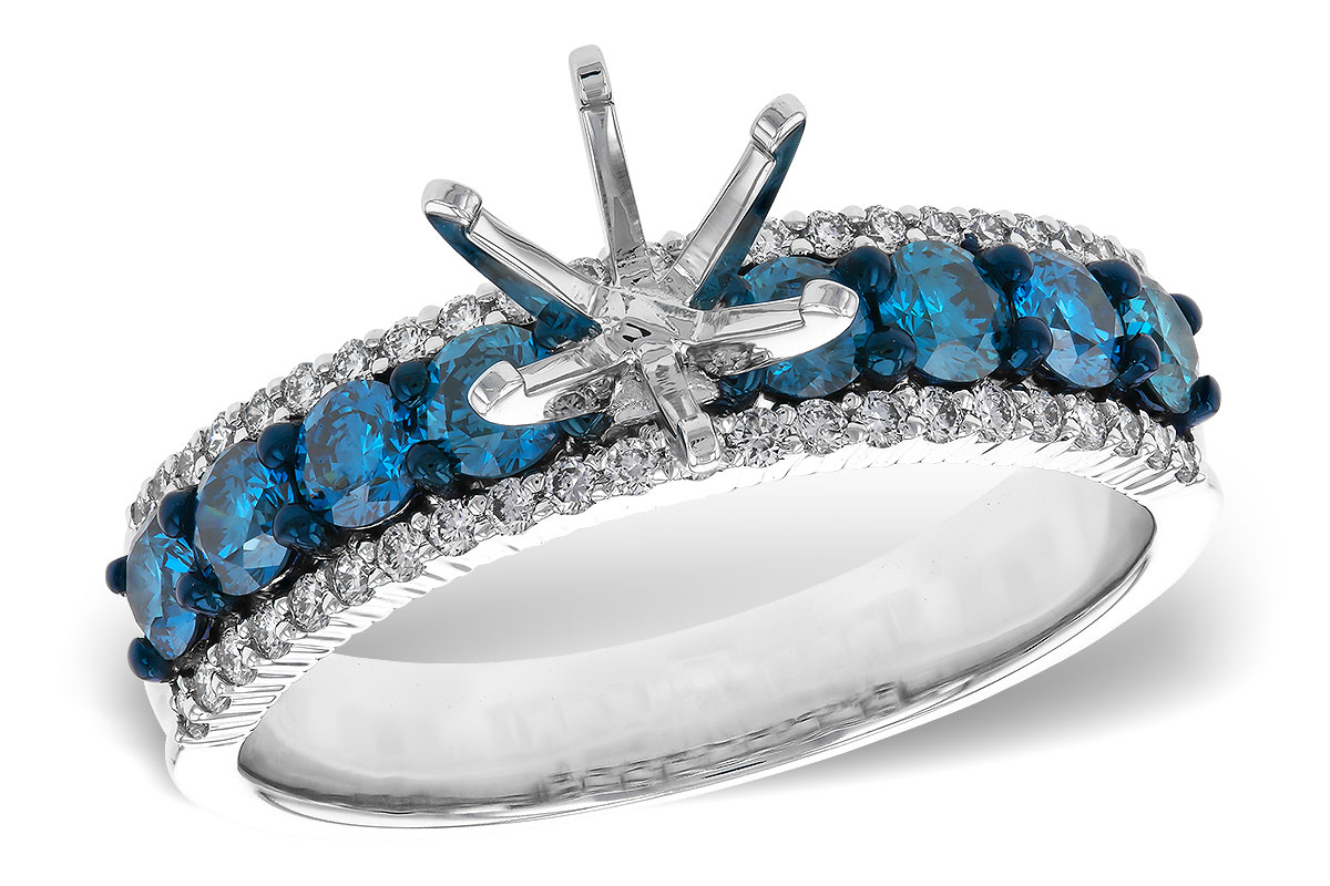 C275-23605: LDS SEMI DIA RG .72 BLUE DIAS .92 TW