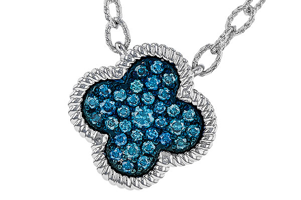 C275-23614: NECKLACE .33 TW BLUE DIAMONDS