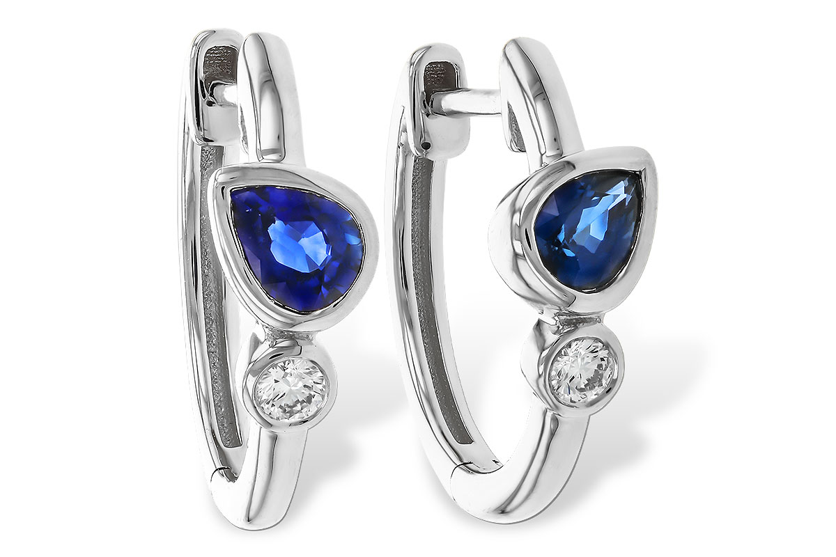 C275-23632: EARRINGS .51 SAPPHIRE .57 TGW