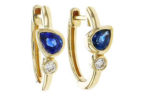 C275-23632: EARRINGS .51 SAPPHIRE .57 TGW