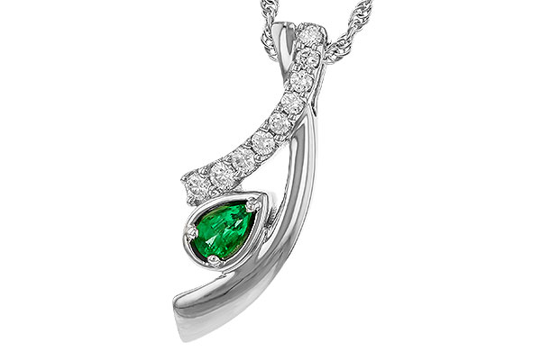 C275-24468: NECKLACE .17 EMERALD .34 TGW (5x3 EMER)