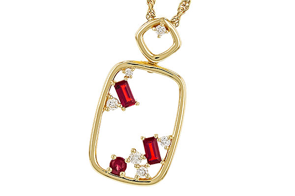 C275-24496: NECKLACE .33 TW RUBY .44 TGW