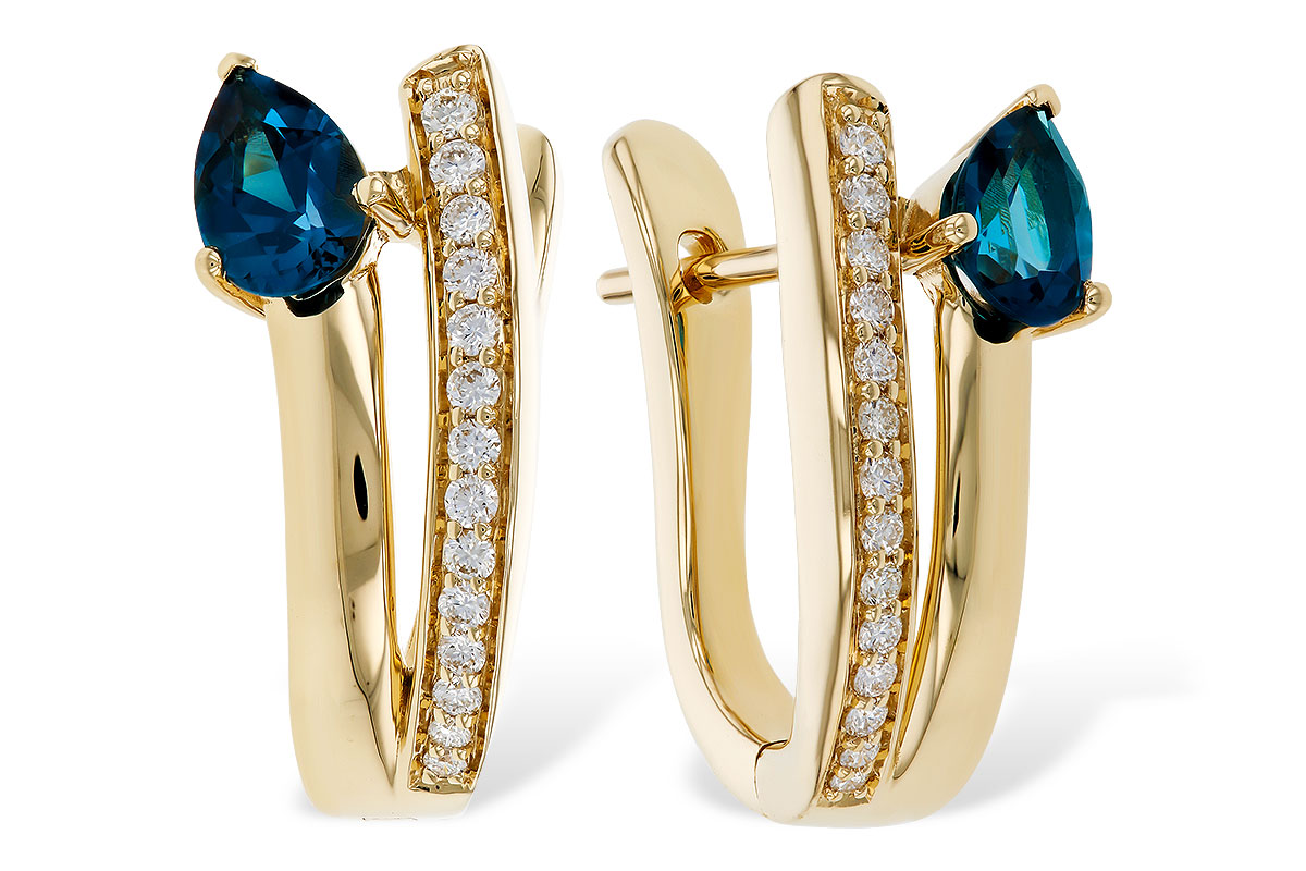C275-25432: EARR .88 LONDON BLUE TOPAZ 1.08 TGW (6x4MM LBT)