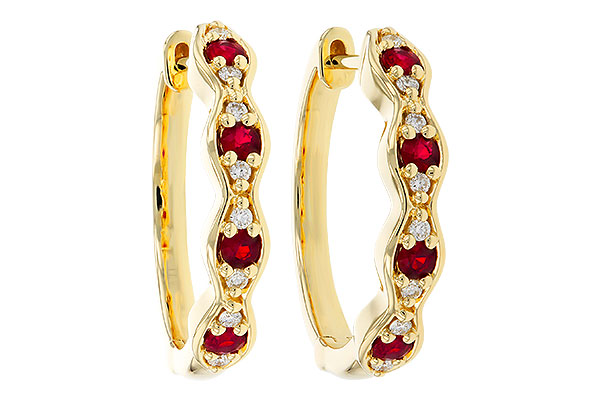 C275-27196: EARRINGS .28 TW RUBY .34 TGW