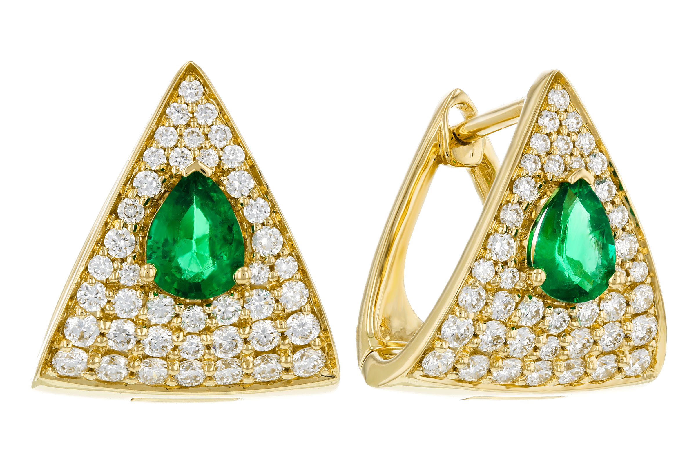 C276-11814: EARRINGS .45 TW EMERALD 1.00 TGW (5x4MM EM)