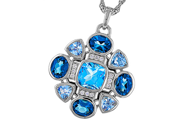 D275-21732: NECKLACE 3.19 TW BLUE TOPAZ 3.25 TGW